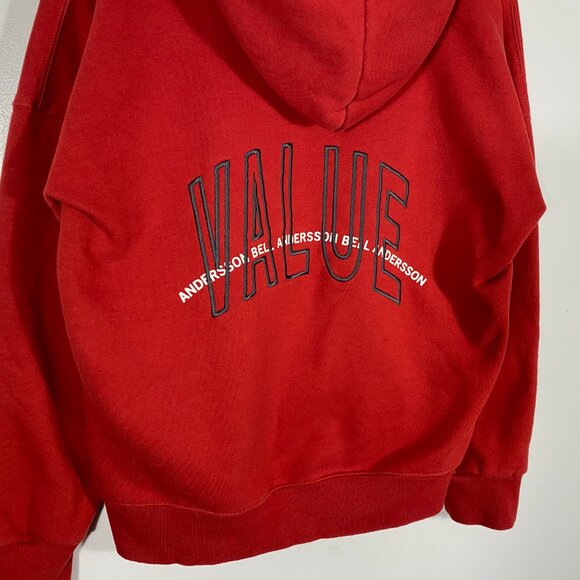 Andersson Bell "Value" Fleece Lined Pullover Hoodie Red mens size Small - Picture 7 of 8